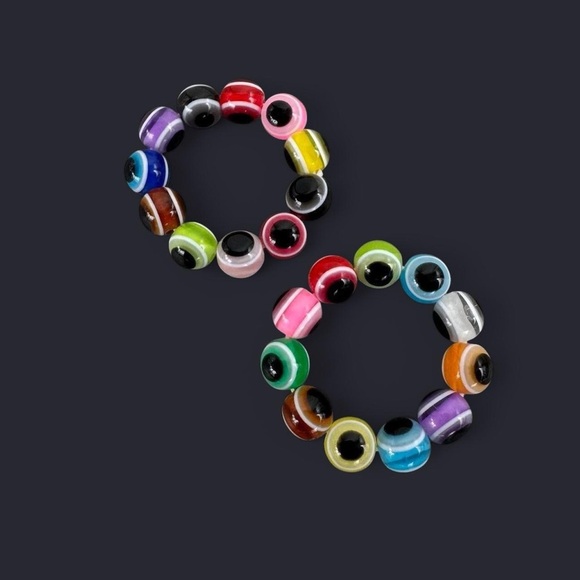 Evil Eye Bead Rings - Picture 1 of 3